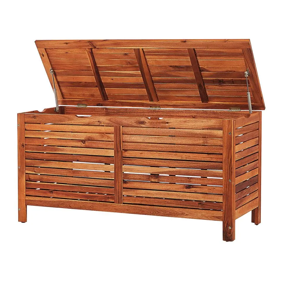 RIVIERA - Kussenbox - Donkere houtkleur - 130 cm - Acaciahout