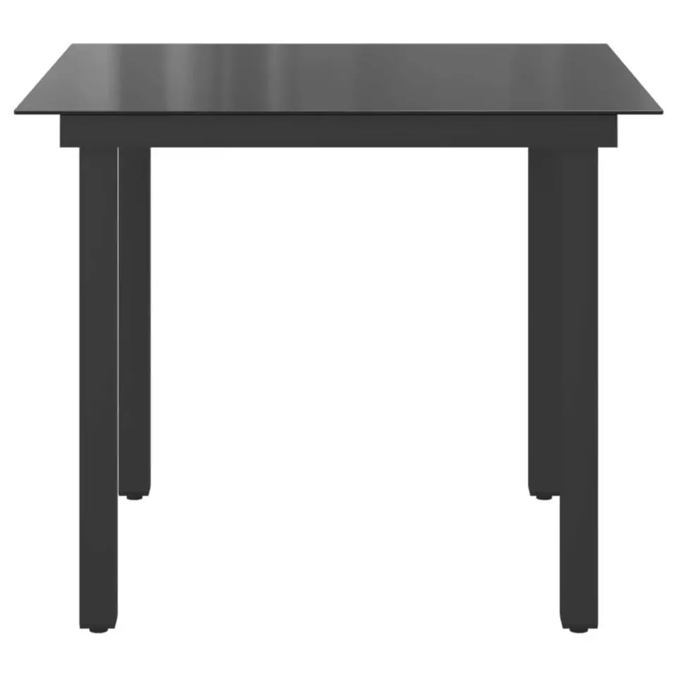 vidaXL - Tuintafel - Zwart - Glas - 80 x 80 cm