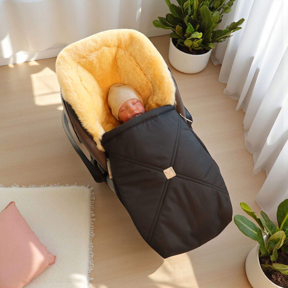 KaiserKaiser   EMMY Lammfell Babyschalen Fusssack anthracite