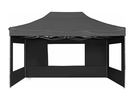 Tente de réception pliable à parois Aluminium 4,5x3m Anthracite