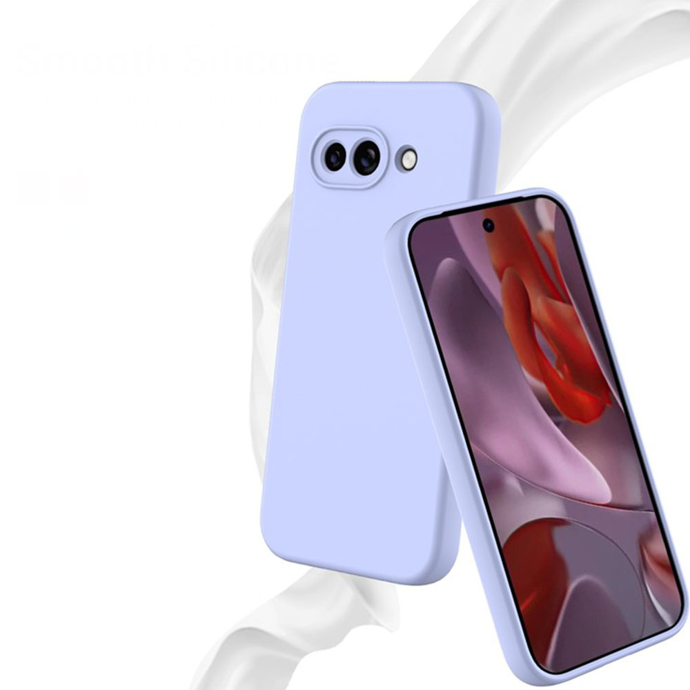 Google Pixel 9a Silikon Case Hülle mit Kameraschutz   Trageschlaufe - Lila