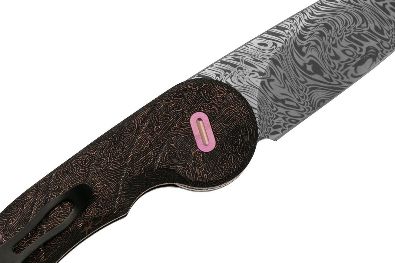 Fox Knives Radius FX-550 DGCFR Grabak Damasteel, Space Coral Fatcarbon Carbonfiber, zakmes