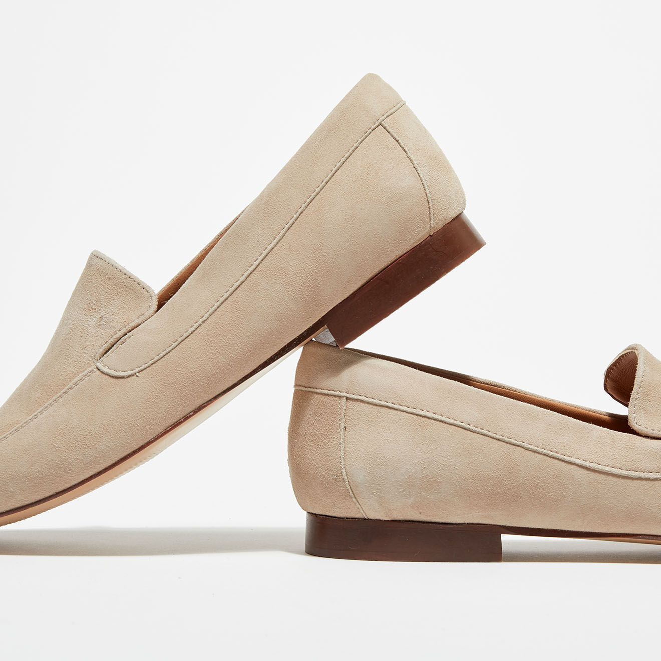 Quartier Latin Mocassins en Velours de Cuir Love taupe