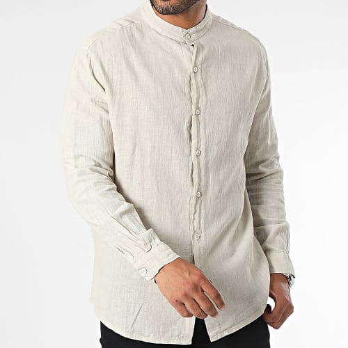 Chemise Manches Courtes Beige