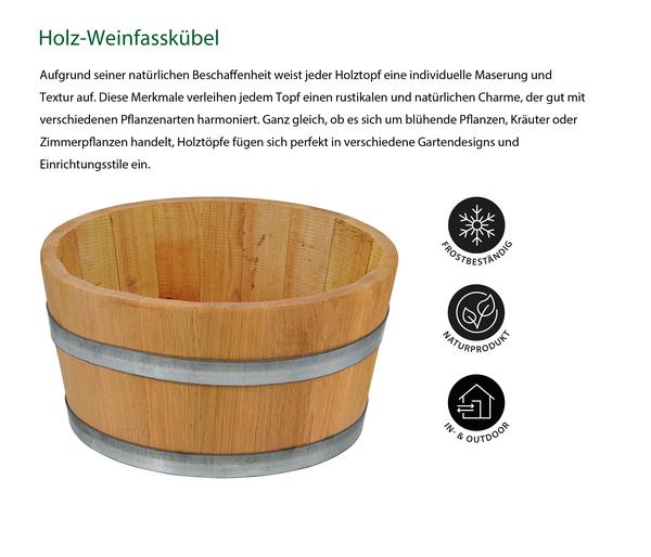 Küferei Kardos Holz-Weinfasskübel, rund,