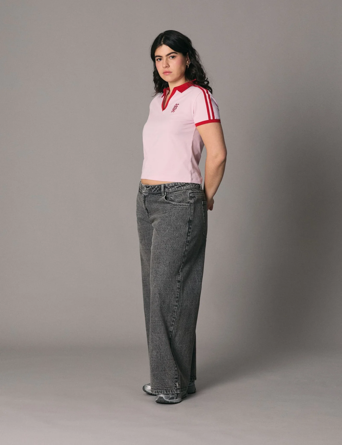 Polo avec logo U rose
