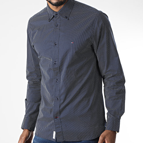 Chemise Manches Longues Core Flex Mini Geo Print 5036 Bleu Marine