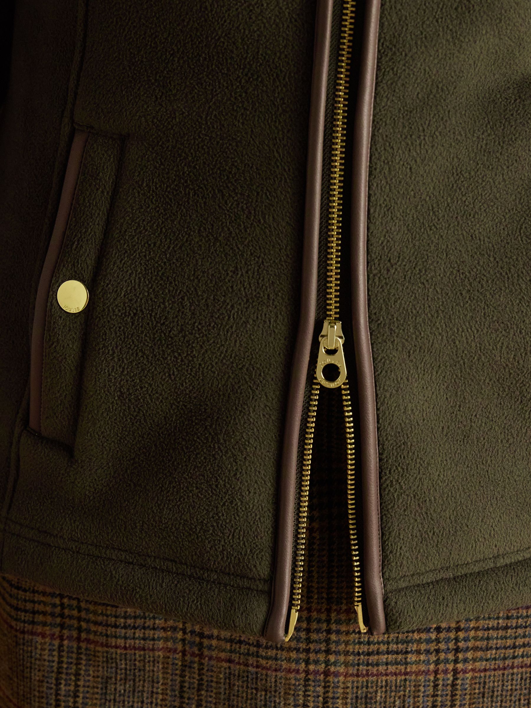 Groen - Heritage fleece met doorlopende rits