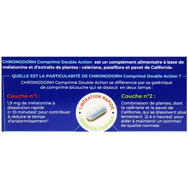 Chronodorm Melatonina de Dupla Ação 1,9 mg 15 comprimidos