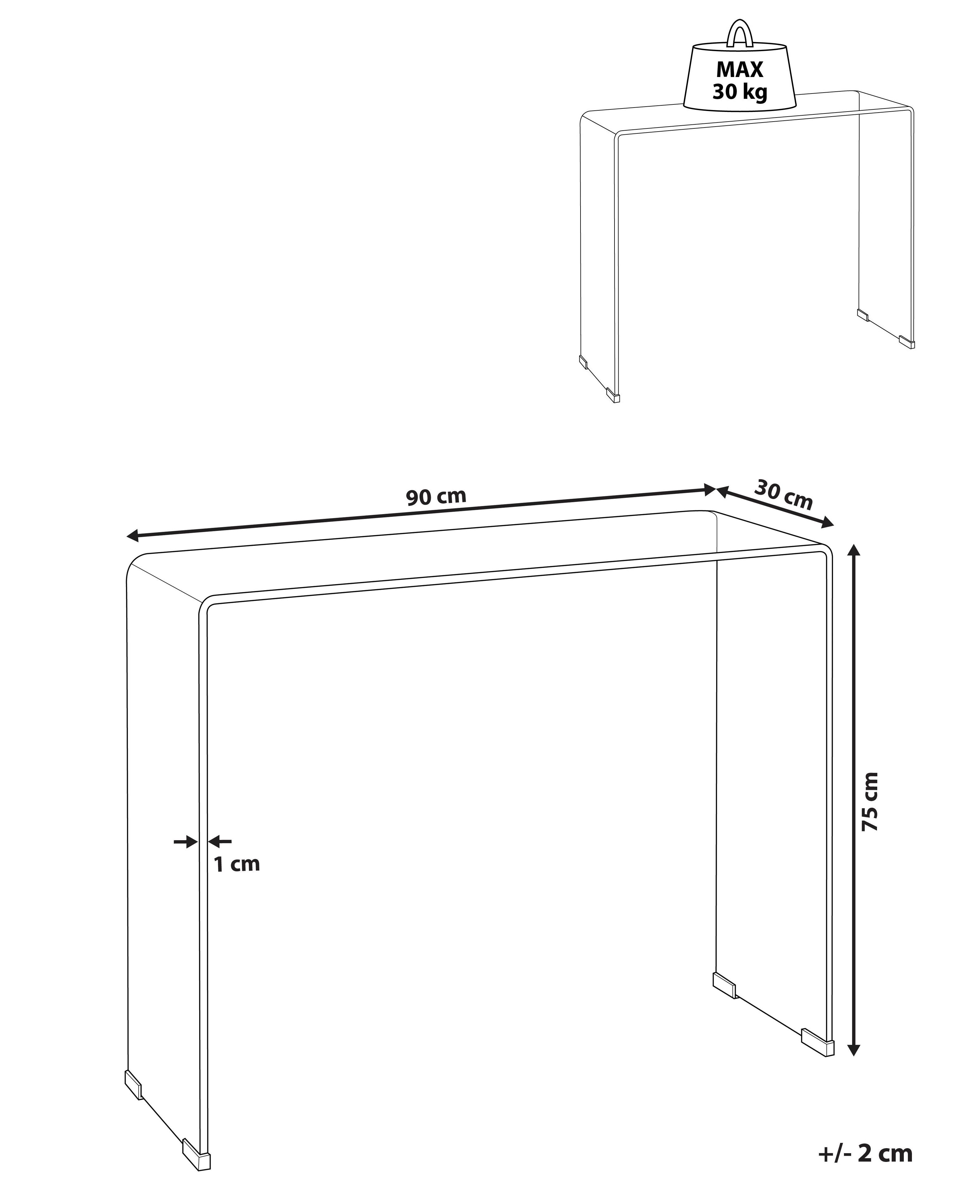 Sidetable KENDALL Veiligheidsglas Blauw