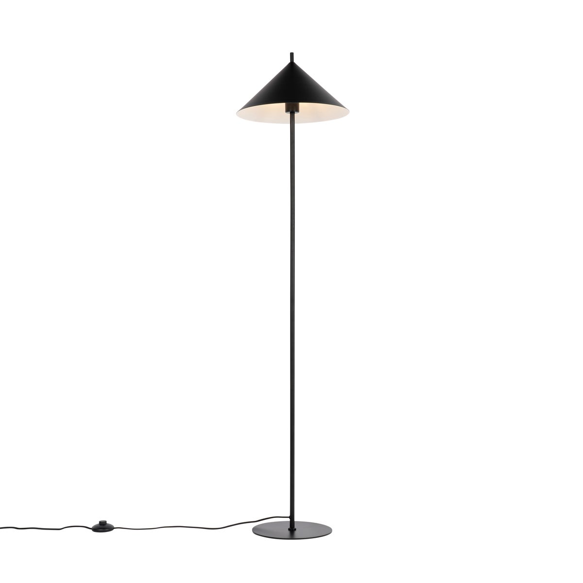 QAZQA - Design vloerlamp | Staande lamp | Lamp | Licht, Zwart - Triangolo | Woonkamer | Slaapkamer - Staal, Rond - LED-compatibel, E27