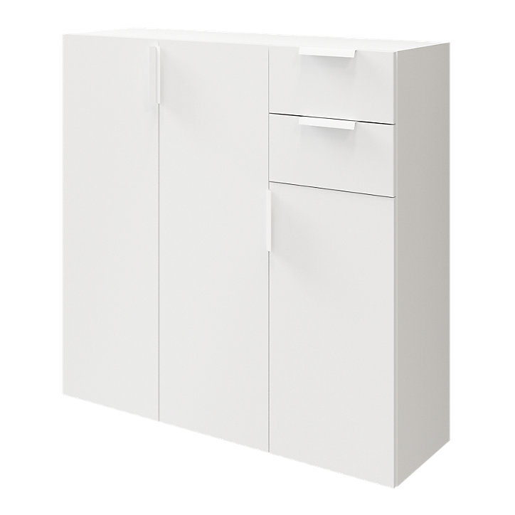 Buffet avec portes et tiroirs blanc GoodHome Atomia H. 112,5 x L. 112,5 x P. 37 cm