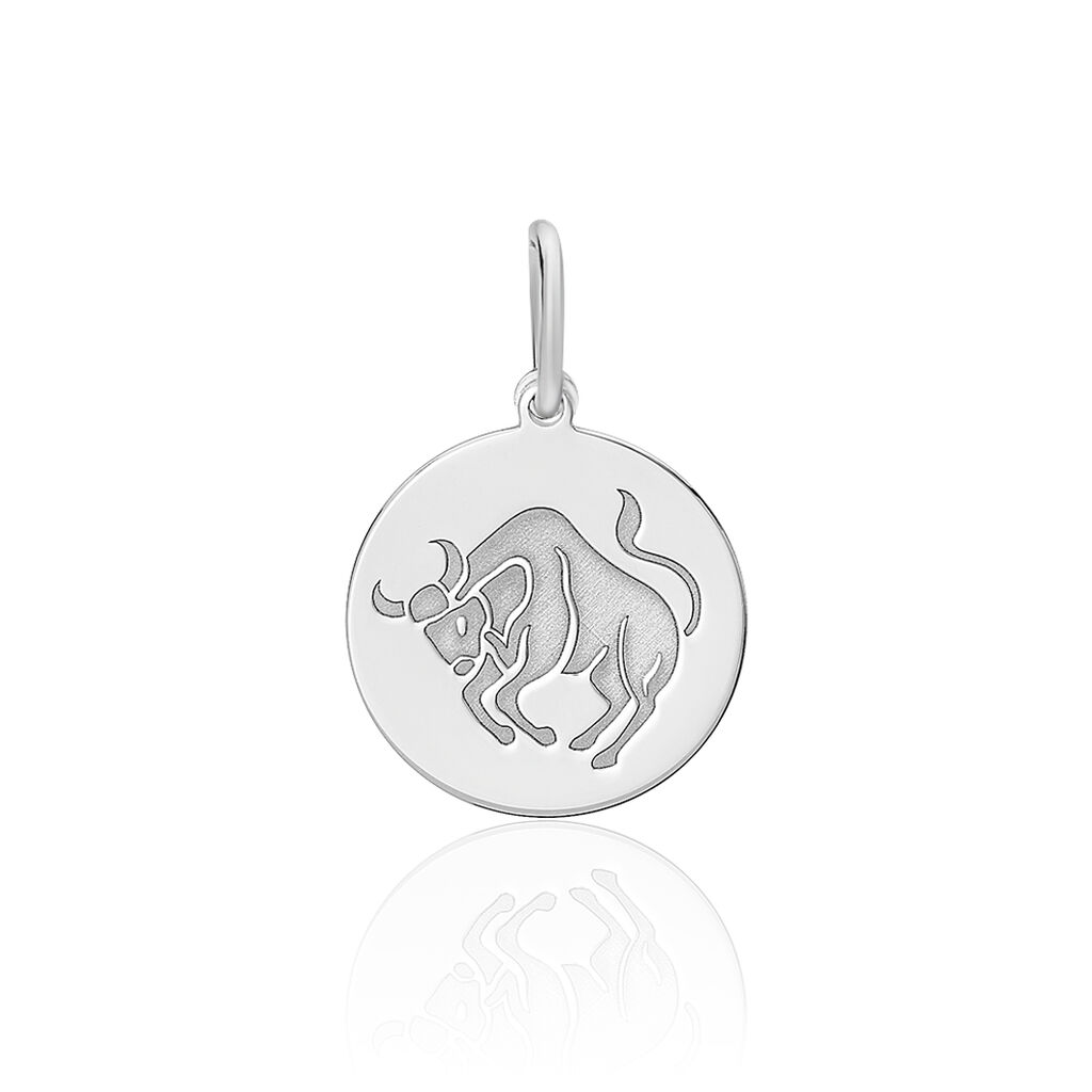 Pendentif Zodiaque Rond Argent Blanc