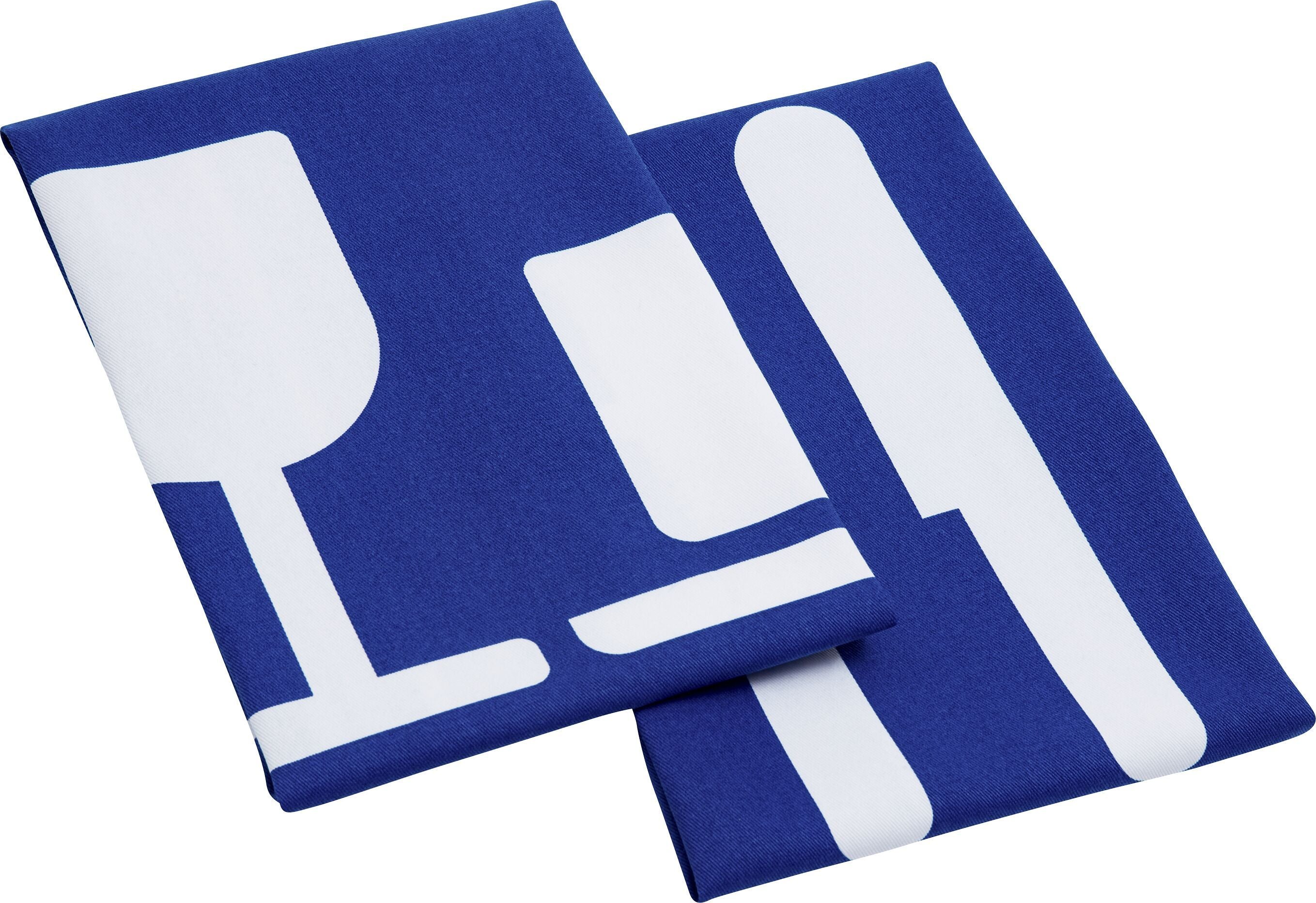 SE PICTO BISTRO 2er set Küchentuch 50x50 - Blau / B: 50.0 cm x H: 50.0 cm