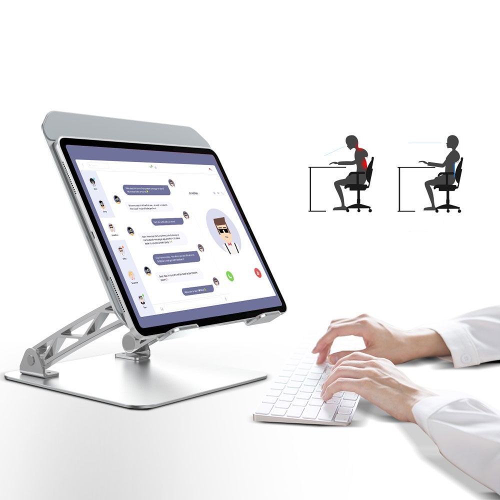 Faltbare Stabile Multi-Winkel Desktop Halterung Alu Ständer für Laptop / MacBook / Tablet (7