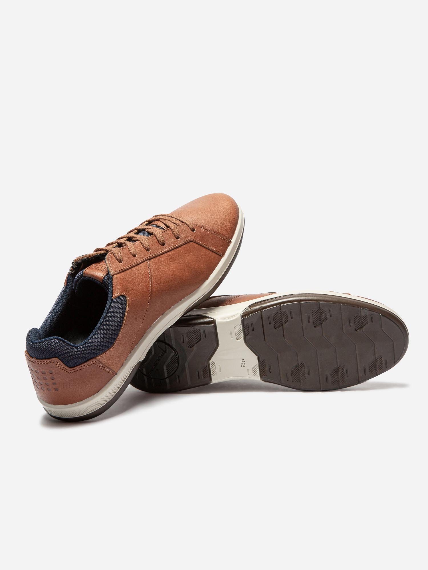 Baskets Homme Zippées Fabriquées en France Cuir Marron