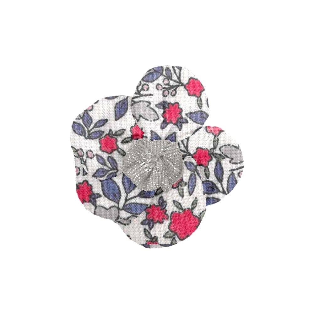 Mini Barrette Pétales De Fleur Serenade Rouge Gris