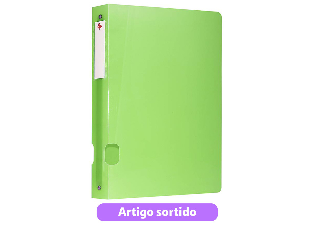 DOSSIER CAPA PLÁSTICO AUCHAN 4 ARGOLAS 40MM CORES SORTIDAS