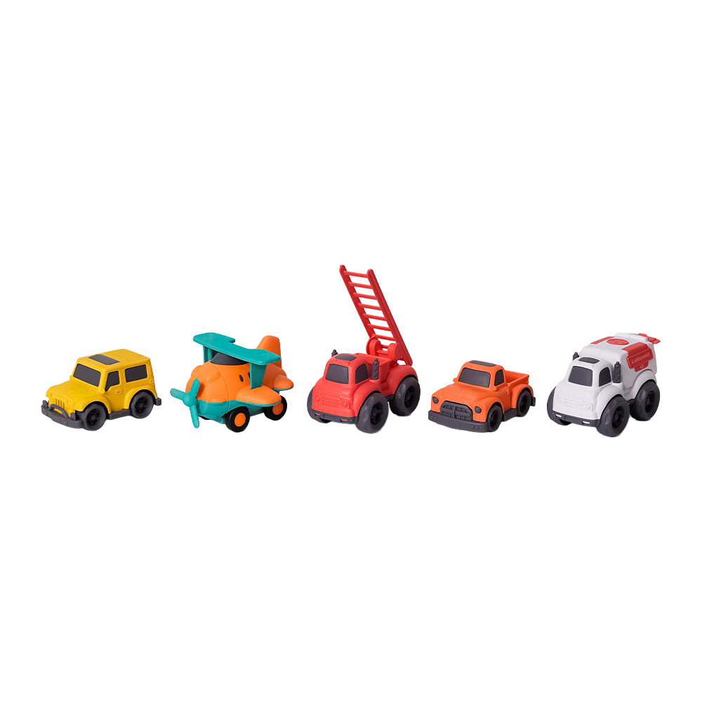 Speelgoedtopdeals BIOplastic Auto en Vliegset 5-delig 2 10,5 cm