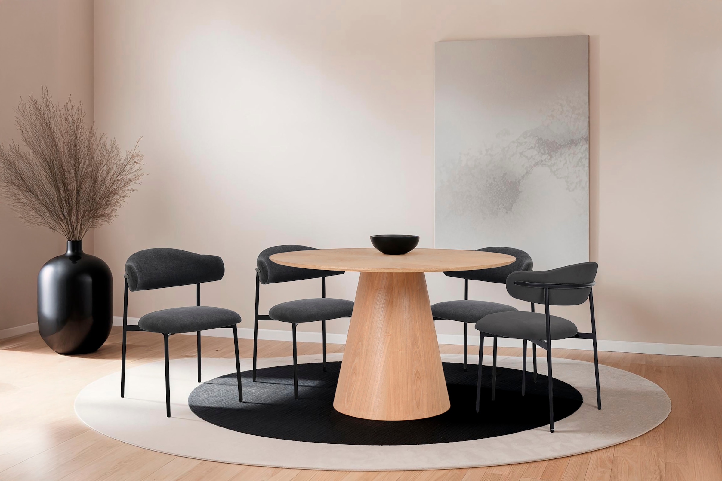 byLIVING Esszimmerstuhl »Jersey (2er-Set)« (Set) Gestell Metall schwarz, Küchenstuhl, Webstoffbezug, diverse Farben