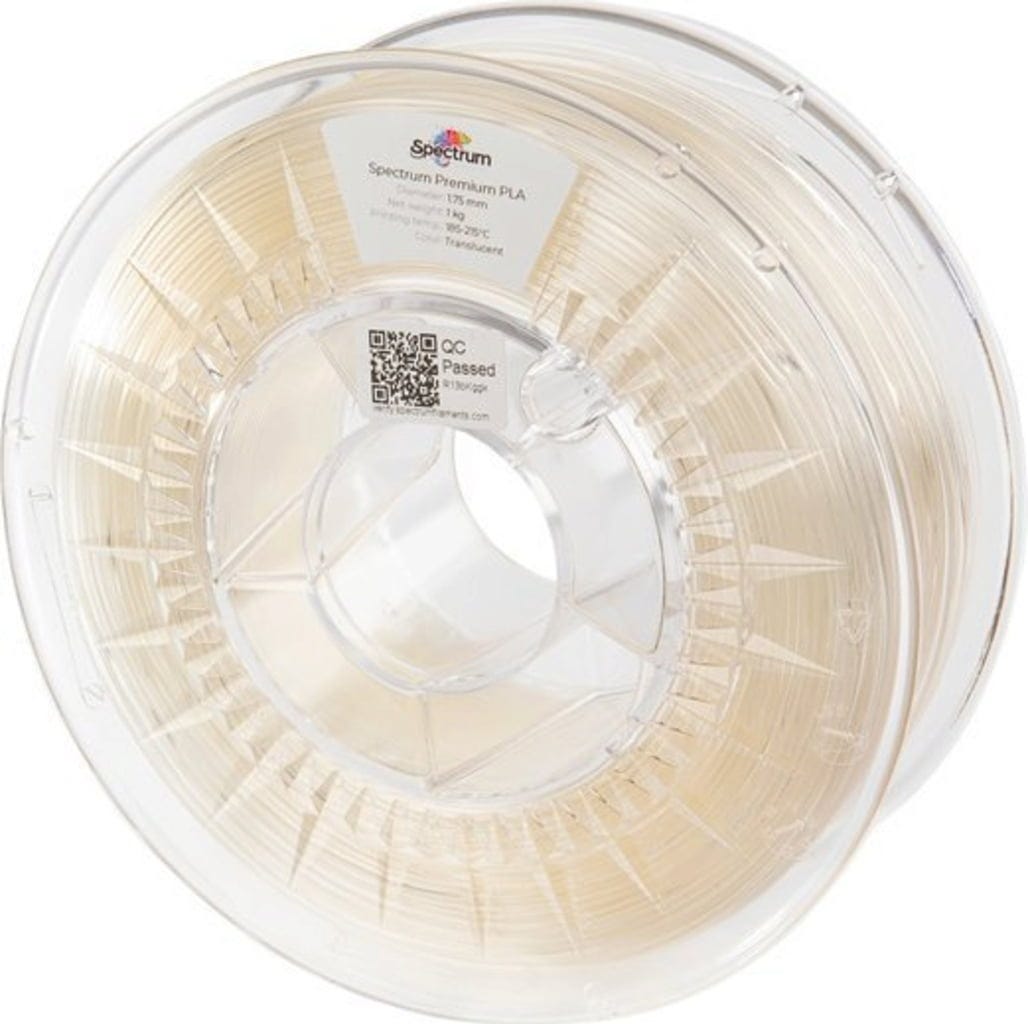 Spectrum  PLA Premium Translucent, 1,75 mm / 1000 g    Verzugsfreies PLA in guter Qualität