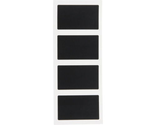 Zwarte rechthoekige zelfklevende schoolbordstickers, 8 stuks.