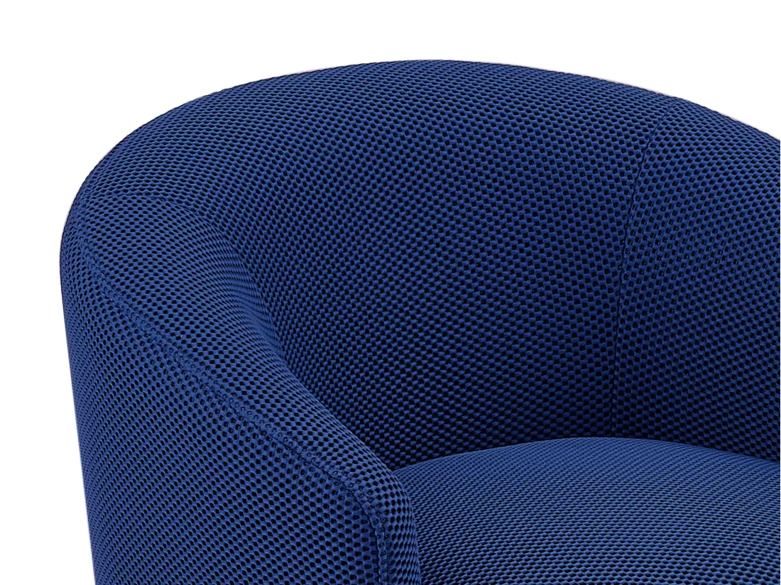 Fauteuil pivotant en tissu 3D bleu nuit ACERETO