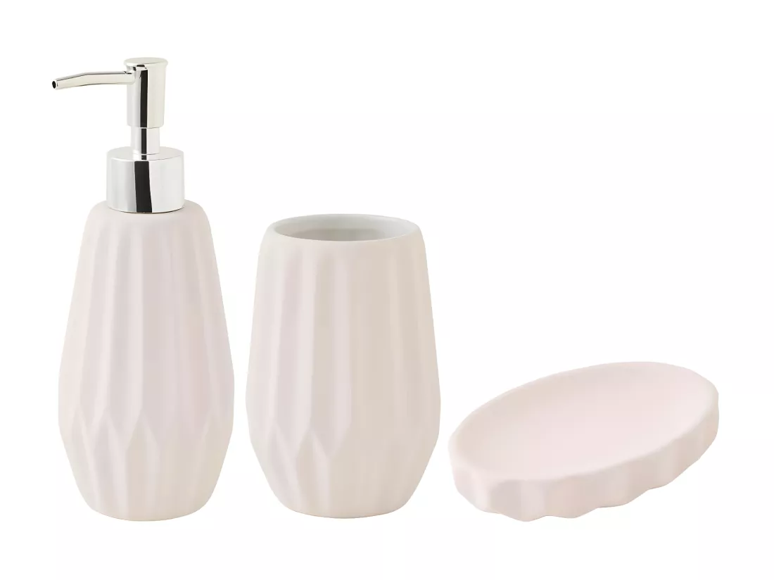 Set de salle de bain 3 pièces 3 pièces en céramique rose poudré