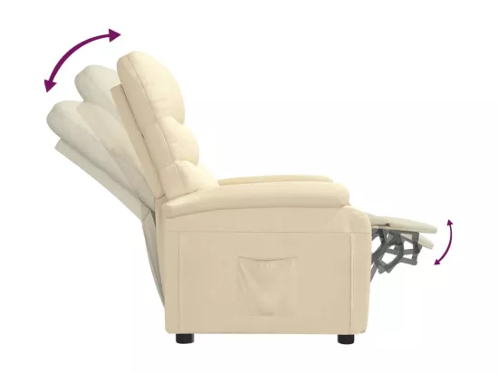 Fauteuil inclinable Crème Tissu