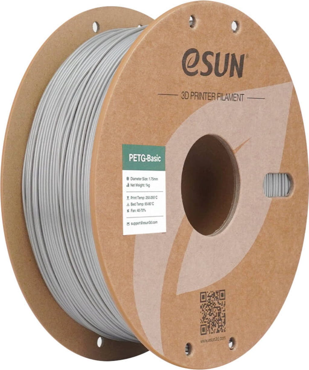 eSUN  PETG-Basic Silver, 1,75 mm / 1000 g    Technische Stärke von ABS trifft PLA Druckkomfort in Silver
