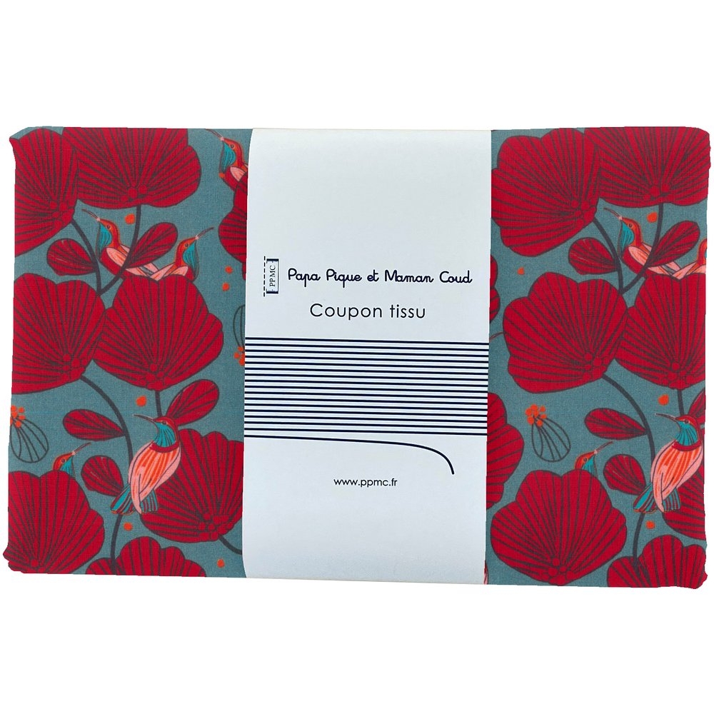 Coupon Tissu 1 M Oiseau De Noël