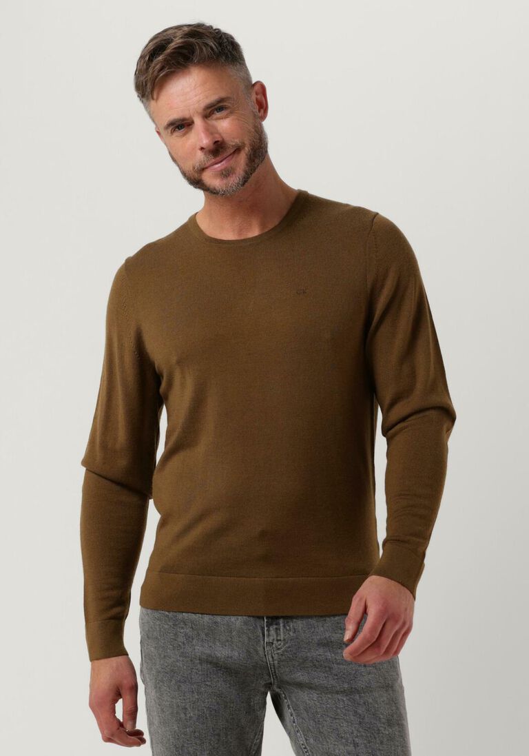 CALVIN KLEIN olijf calvin klein sweater superior wool crew neck sweater