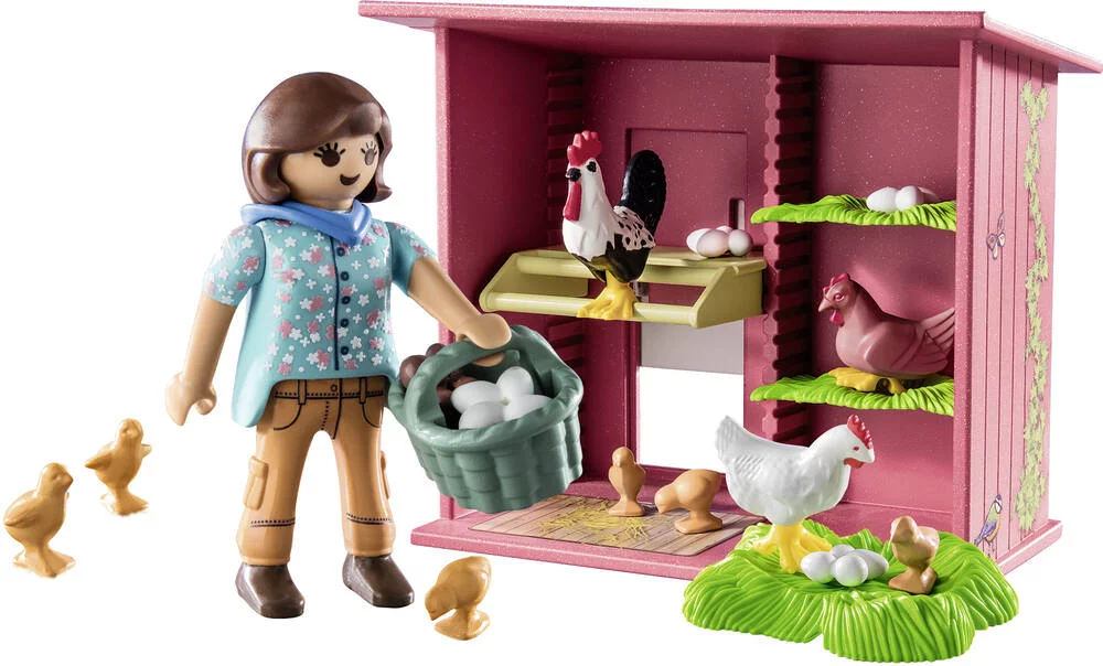 AGRICULTRICE ET POULAILLER -71308