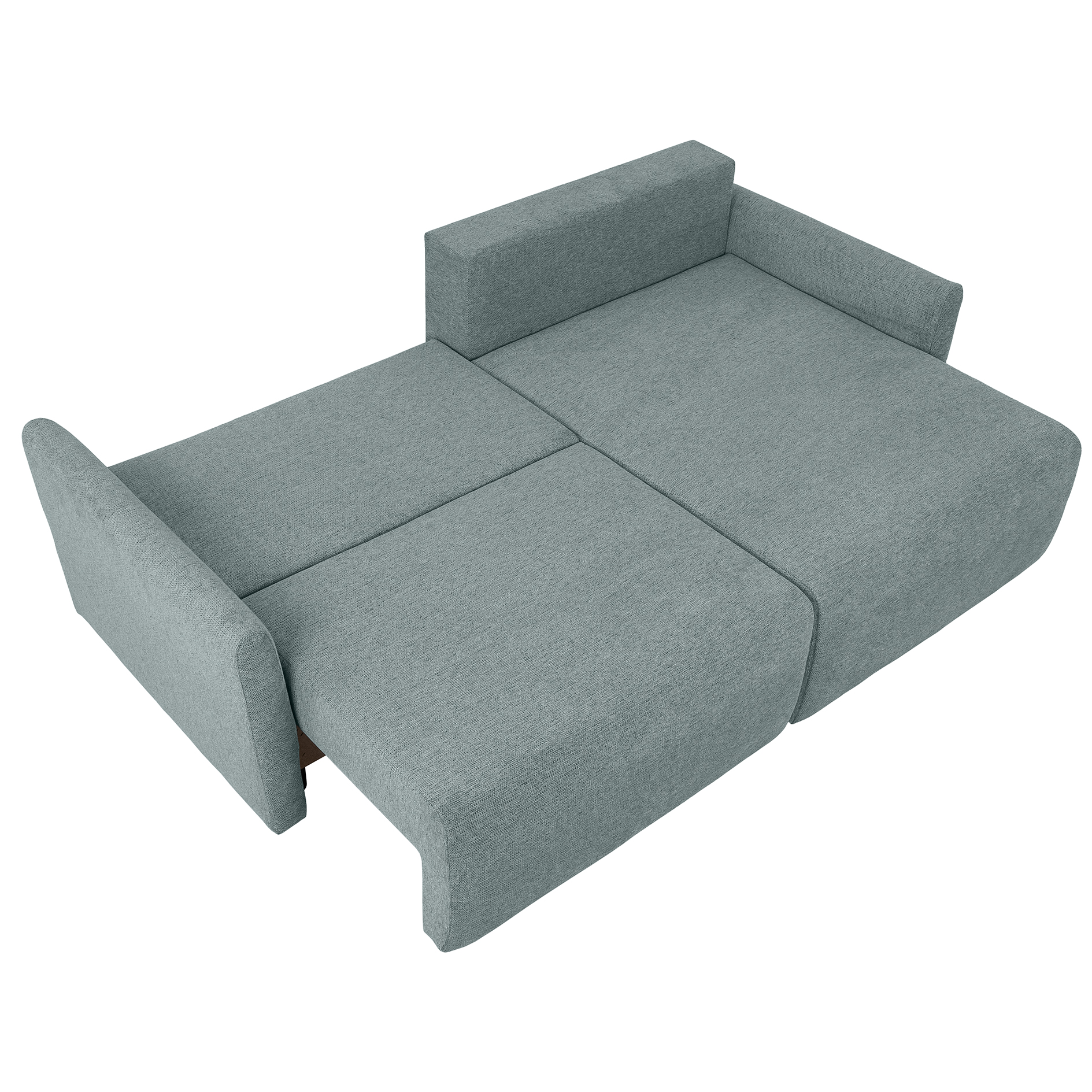 Ecksofa - eisblau - Liegefunktion und Staukasten - 228x146 cm