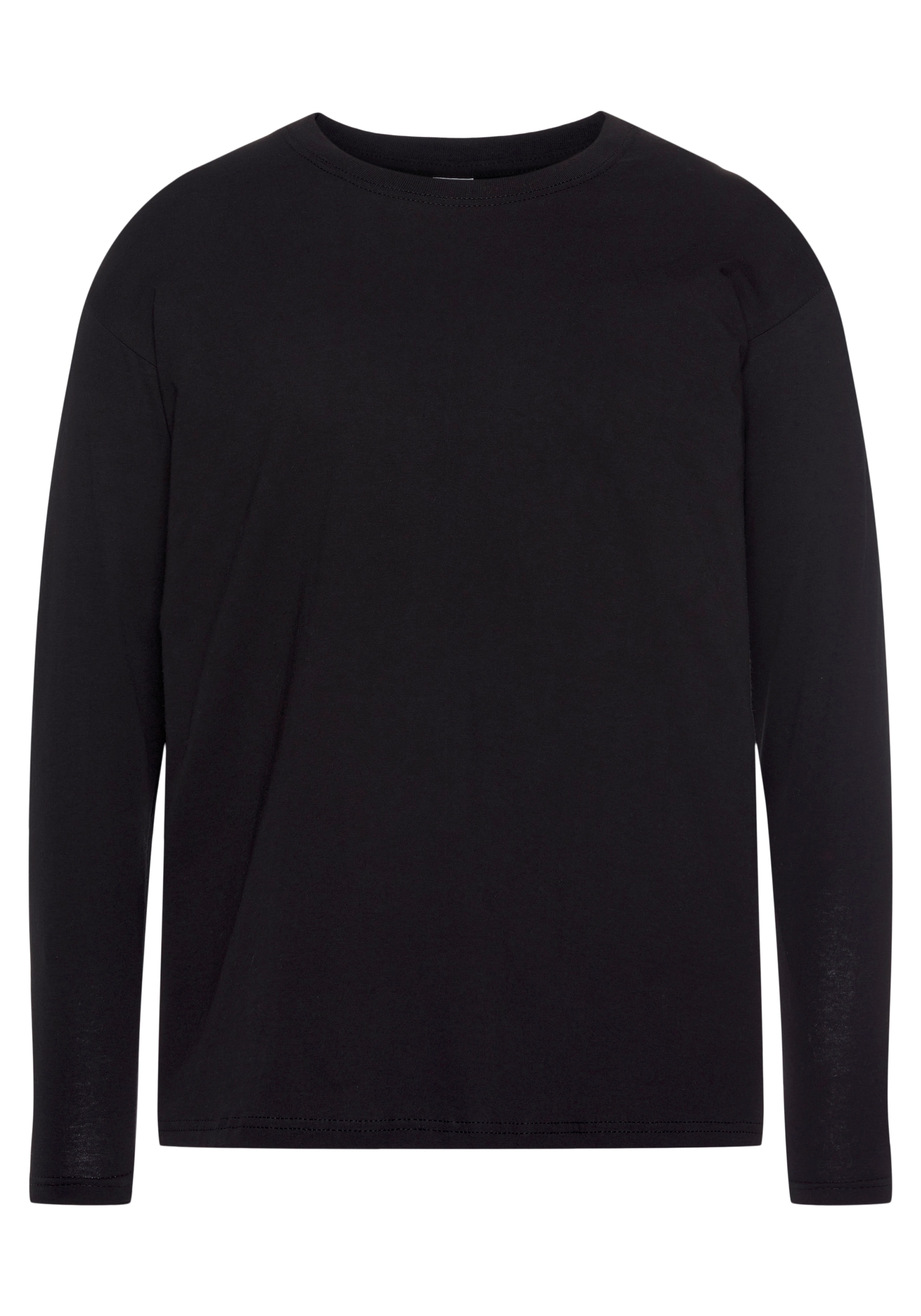 Fruit of the Loom Langarmshirt Packung, 2 Stk. aus reiner Baumwolle, 2-er Pack