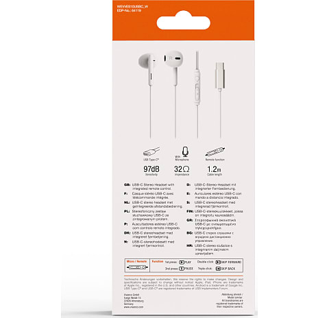 Vivanco Smart Pro USB-C in-ear høretelefoner - hvid