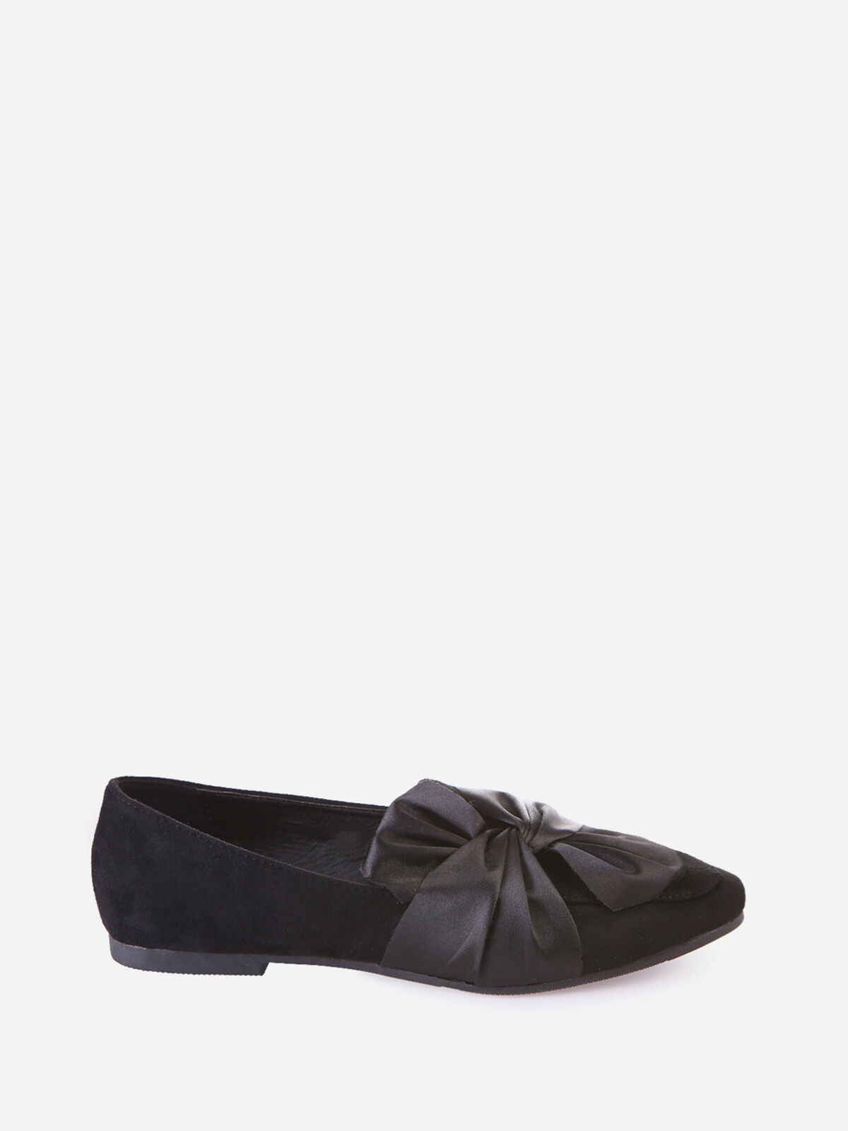 Slippers à noeud satiné- Noir