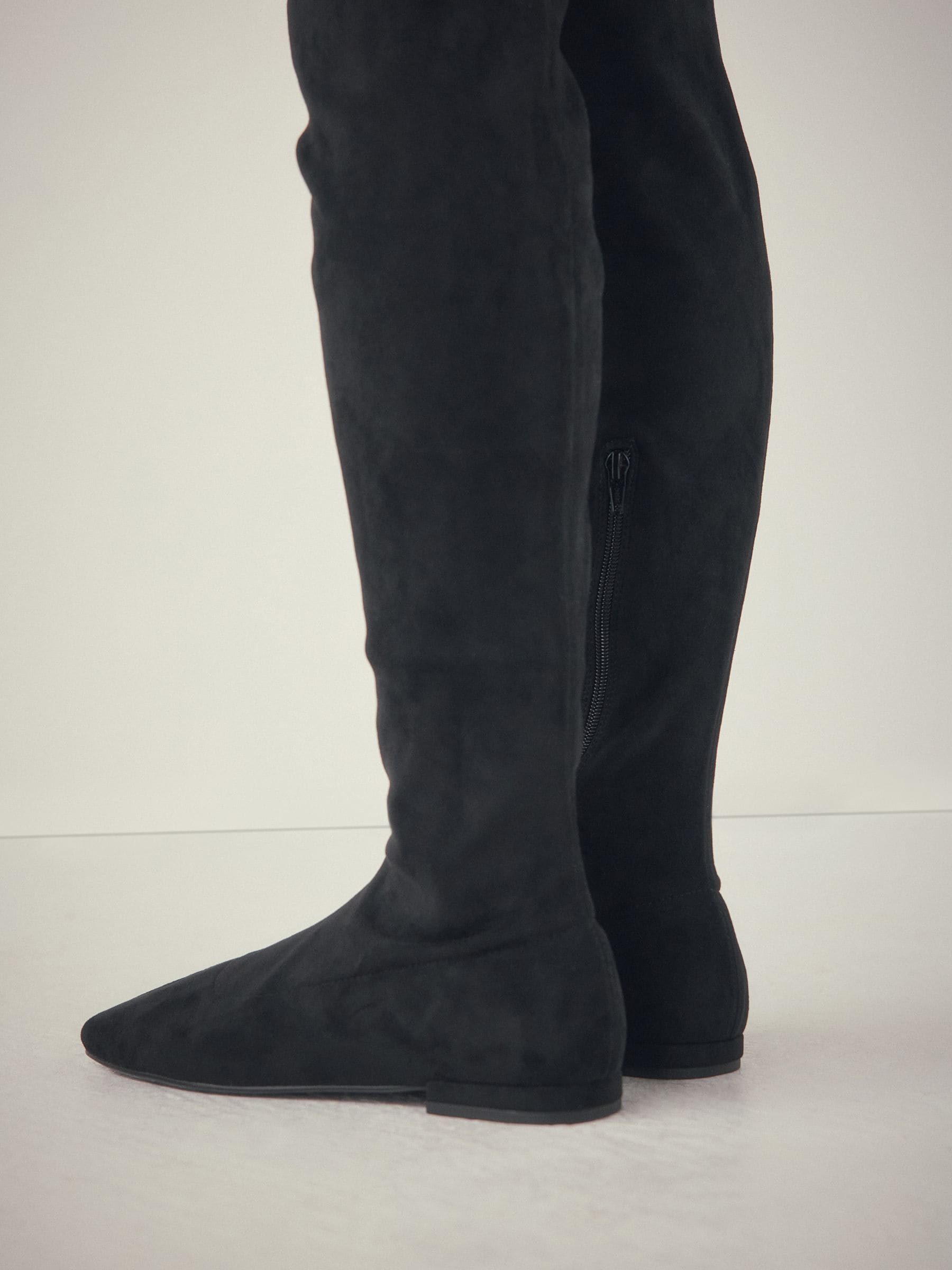 Zwart - Forever Comfort® Flat Sock Over The Knee Boots
