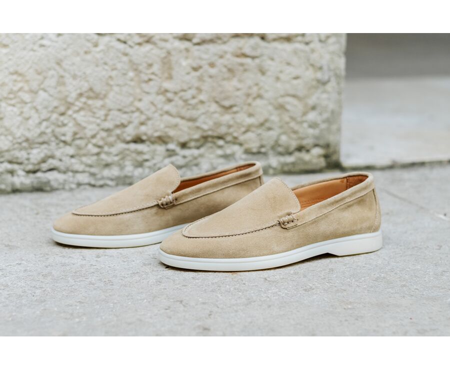 Mocassin homme Velours Beige - MANASOTA II