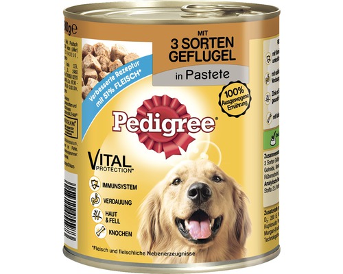 Pedigree Adult natvoer voor honden met 3 soorten gevogelte - Classic 800g