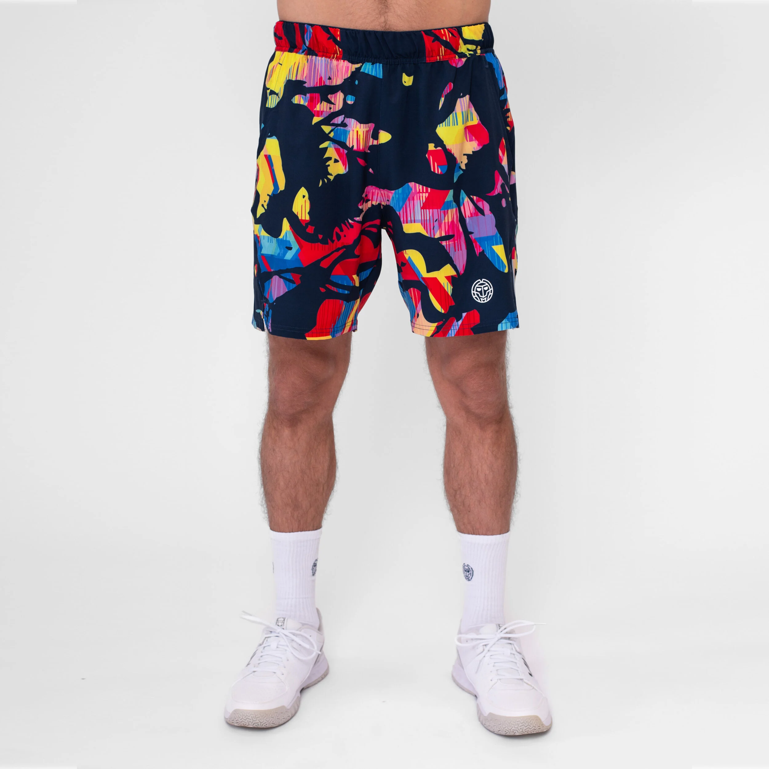 BIDI BADU Wild Arts 7 Inch Shorts Hommes - Bleu Foncé , Multicouleur