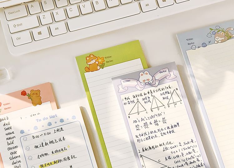 Schattige essentials - memoblok met dierenprint / planner (verschillende designs)