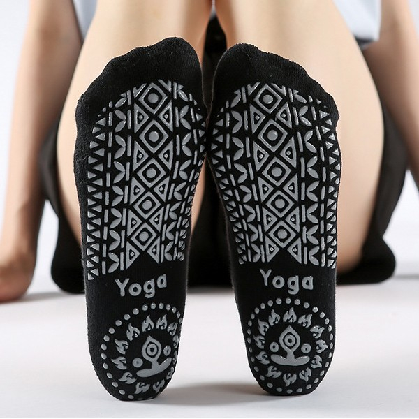 (1 Paar) Anti-Rutsch Pilates Yoga Sport Socken (One Size) - Dunkelblau