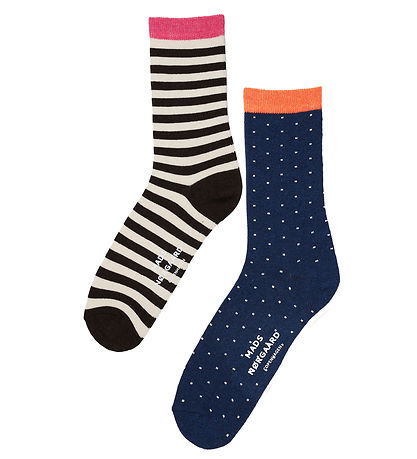 Mads N?rgaard Strømper - 2-pak - Ana Mix - Blåck Coffee Stripe/B