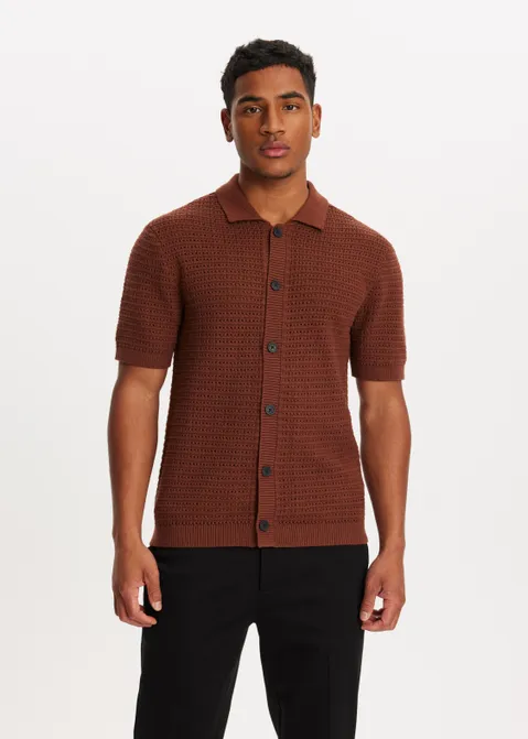 Vest met structuur rood (BRIQUE)