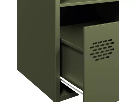 Buffet vert olive 35x39x103,5 cm acier