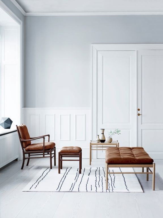 Carl Hansen & Son OW149F Colonial voetenbank gezeept eiken Thor 307 leer