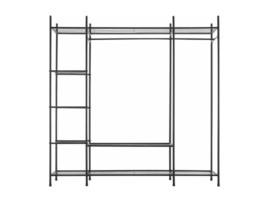 Garde-robe avec étagères 6 noire 150 x 40 x 150 cm 03_0008148