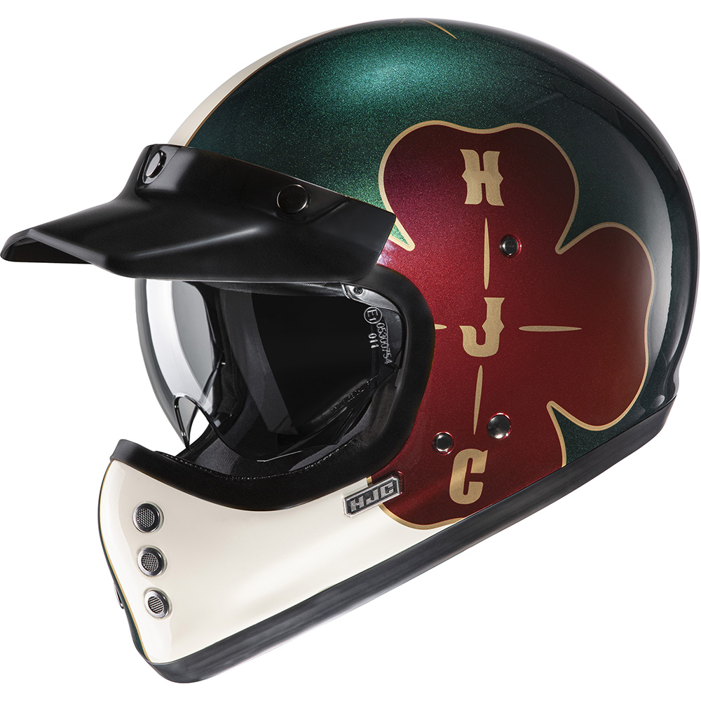 HJC - Casque V60 Ofera MC4 / Vert / Rouge / Blanc / Or