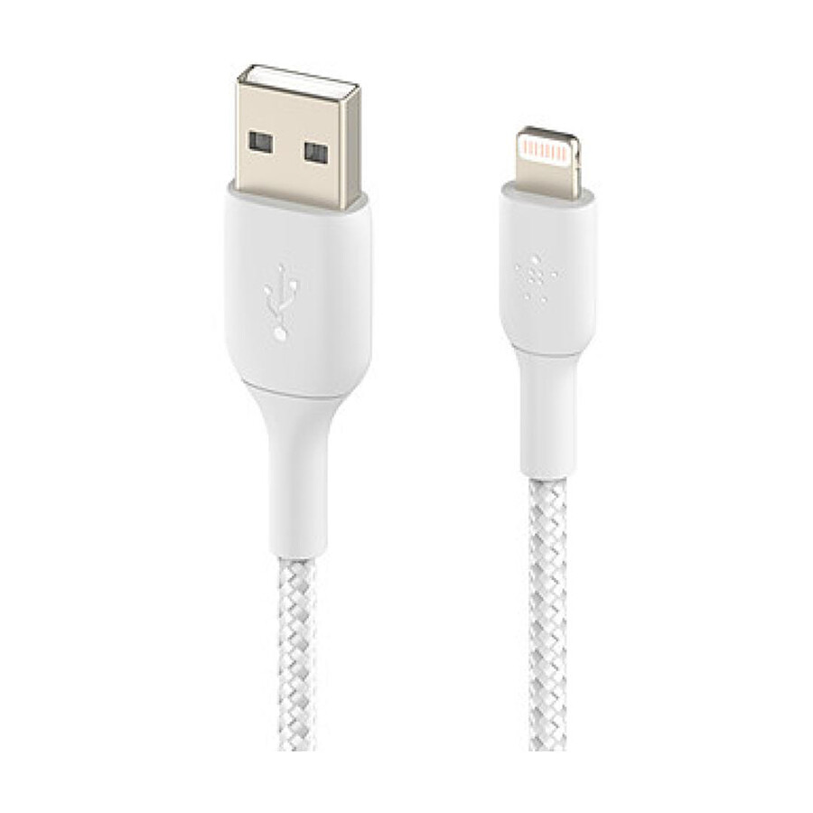 Belkin Câble USB-A vers Lightning MFI renforcé (blanc) - 15 cm